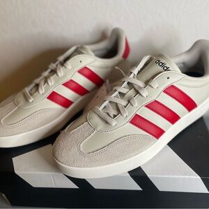 adidas Men’s Cream and Red Retro Sneakers